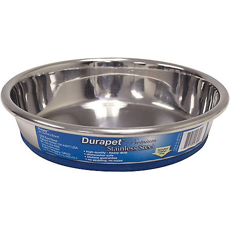 Our Pets Premium Rubber-Bonded Stainless Steel Cat Dish